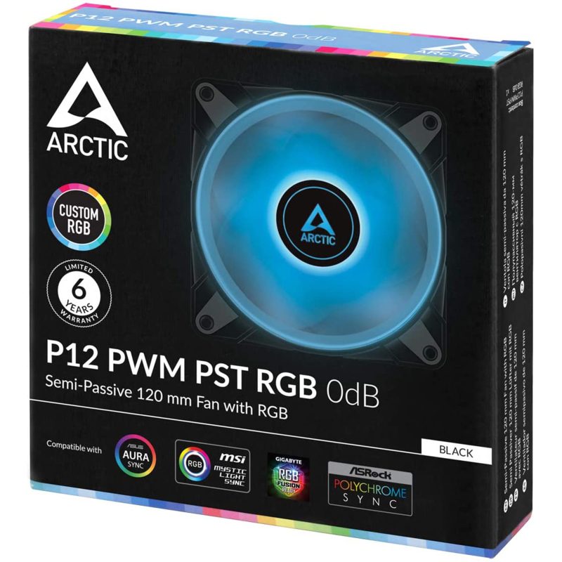 ARCTIC P12 PWM PST RGB Ventola 12 Cm Led RGB Nero con Controllo PWM