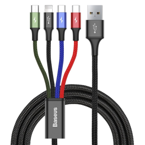 Baseus CA1T4-B01 Cavo USB 4 in 1 USB Type-C Lightning micro USB 3.5A 1