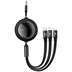 Baseus CAMLC-MJ01 Cavo USB Retrattile 3 in 1 USB Type-C Lightning micro USB 66W 1