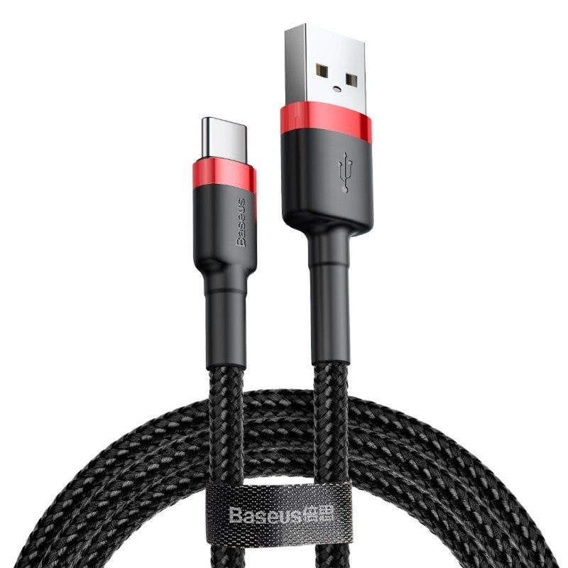 Baseus CATKLF-A91 Cavo da USB USB Type-C 3A 0.5m Rosso e Nero Baseus CATKLF-A91 Cavo da USB USB Type-C 3A 0.5m Rosso e Nero