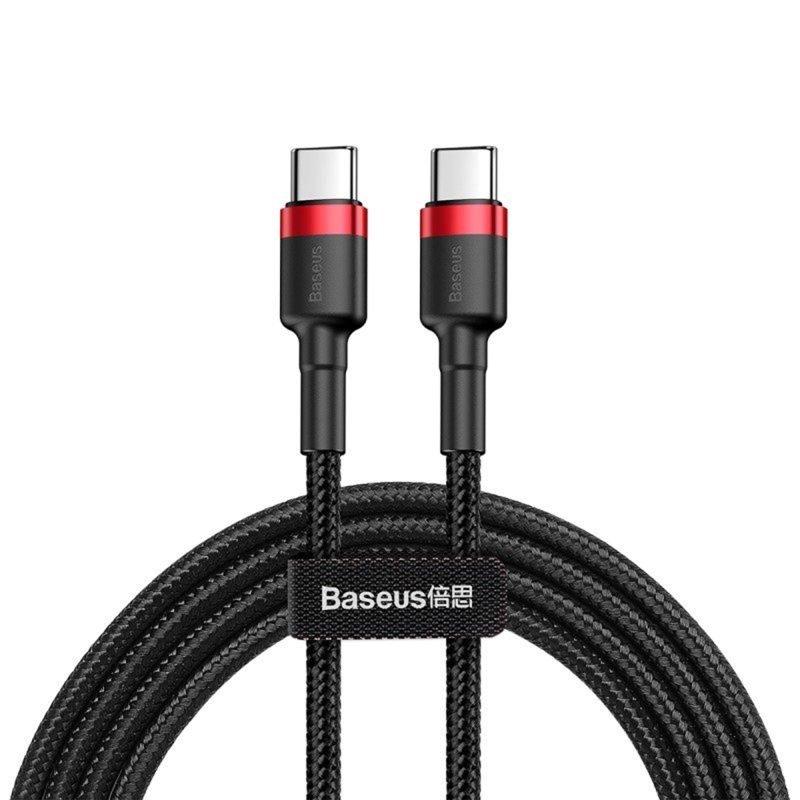 Baseus CATKLF-H91 Cavo USB Type-C a USB Type-C Quick Charge 3.0 60W 2 Metri Rosso e Nero