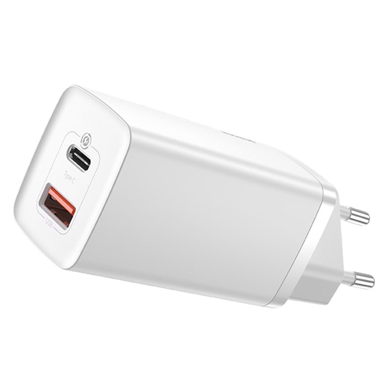 Baseus CCGAN2L-B01 Caricatore Alimentatore Da Rete 65W Bianco