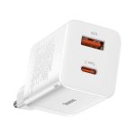 Baseus CCSUPP-E02 Super Si Quick Charger Caricatore Alimentatore da Rete USB + USB-C 30W Bianco Baseus CCSUPP-E02 Super Si Quick Charger Caricatore Alimentatore da Rete USB + USB-C 30W Bianco