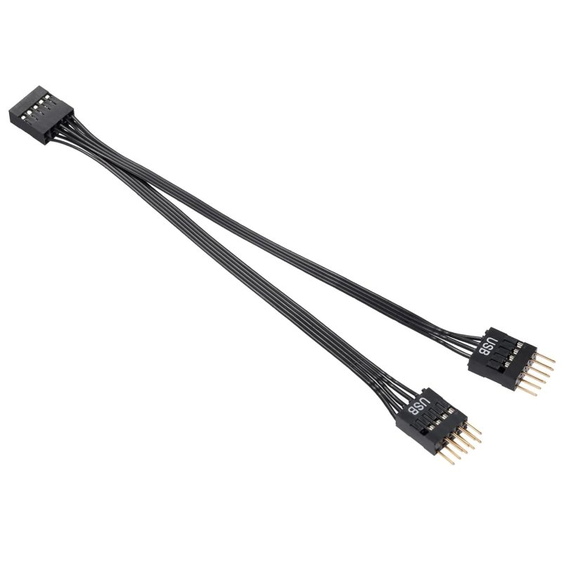 Cavo USB Splitter Sdoppiatore Adattatore 9 Pin per connettore su Scheda Madre
