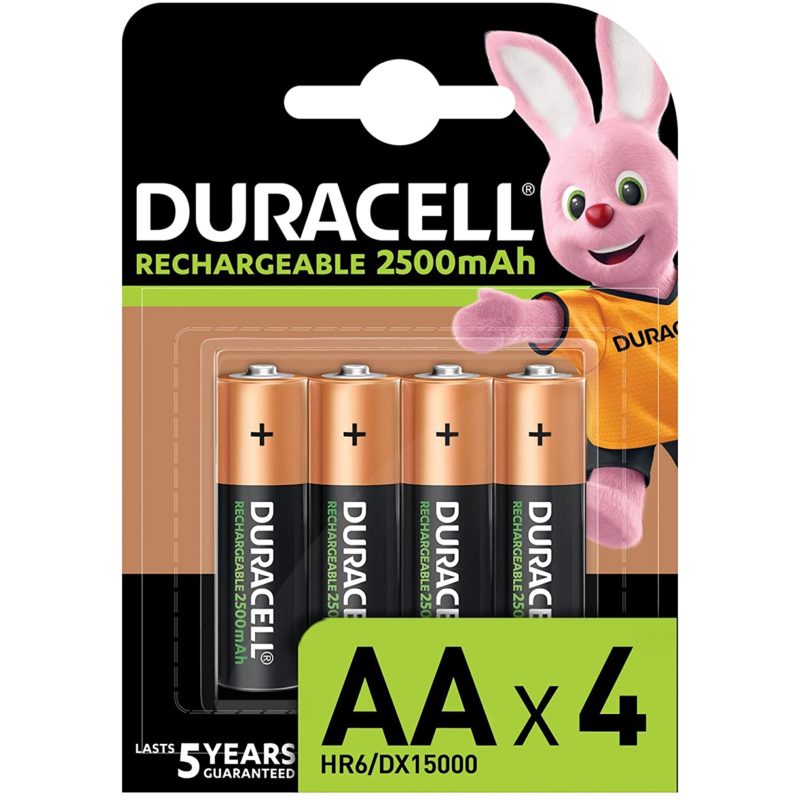 Duracell Rechargeable 4 Batterie AA Stilo Ricaricabili HR6 1.2V