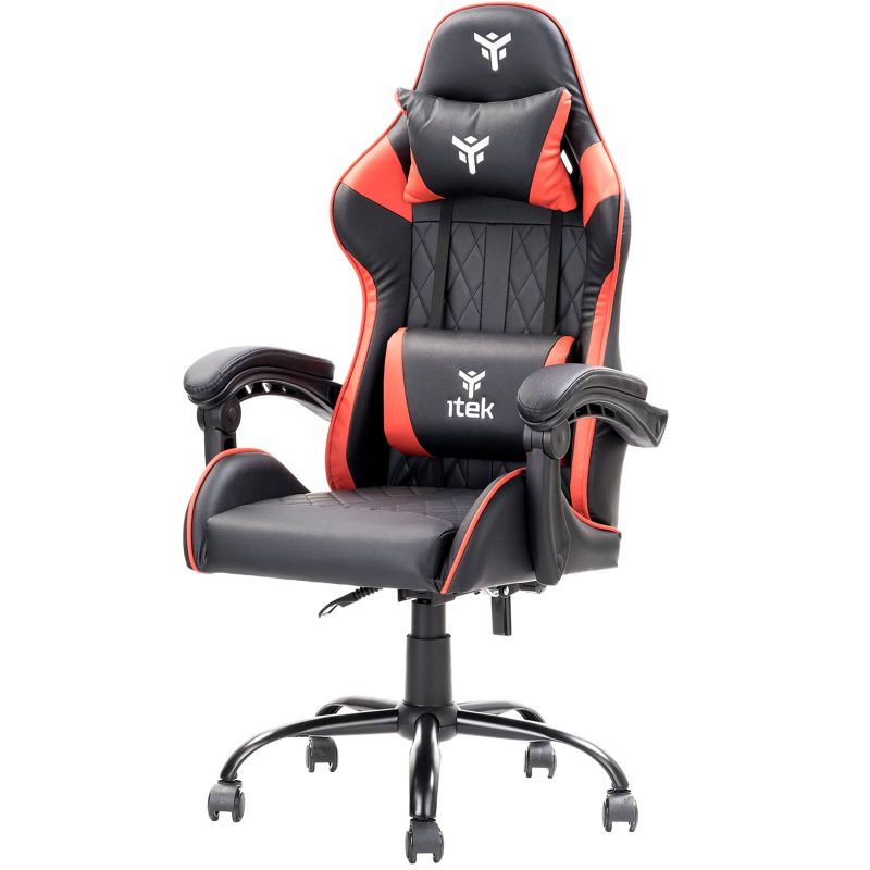 ITEK RHOMBUS PF10 Sedia Poltrona Da Gaming Ergonomica Schienale Reclinabile Nero/Rosso ITEK RHOMBUS PF10 Sedia Poltrona Da Gaming Ergonomica Schienale Reclinabile Nero/Rosso