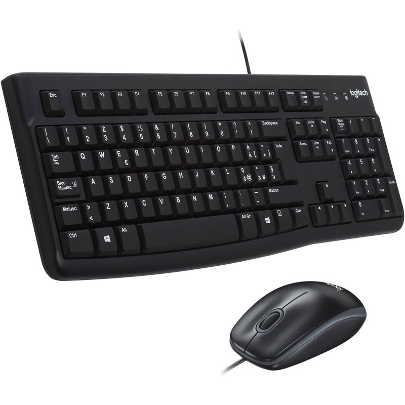 Kit Tastiera Mouse USB Logitech MK120 Nero Layout Italiano Kit Tastiera Mouse USB Logitech MK120 Nero Layout Italiano