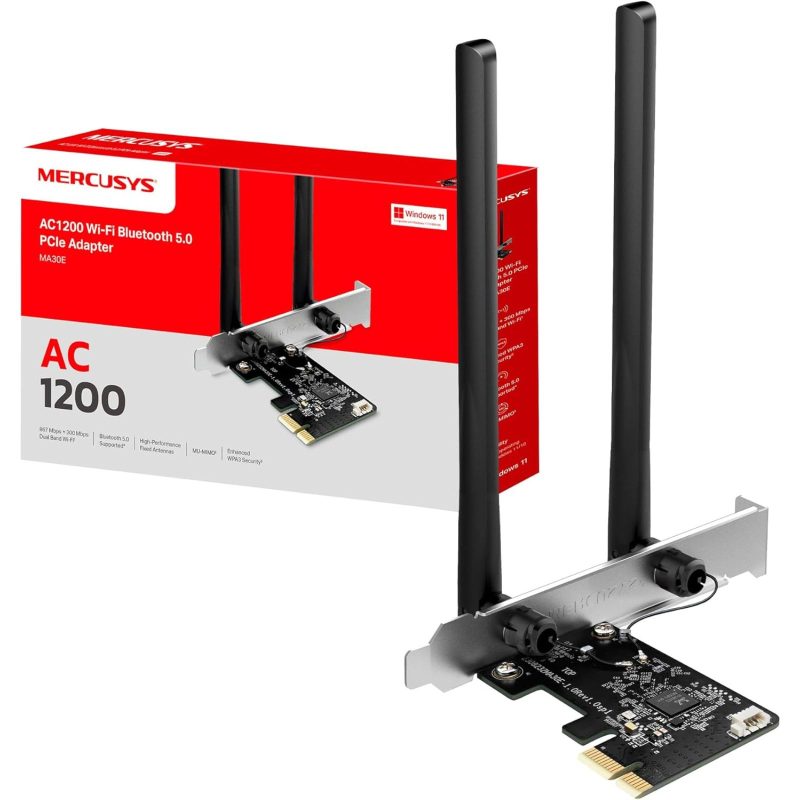 Mercusys TP-Link MA30E Adattatore PCIe Dual Band Wi-Fi AC1200Mbps Mercusys TP-Link MA30E Adattatore PCIe Dual Band Wi-Fi AC1200Mbps