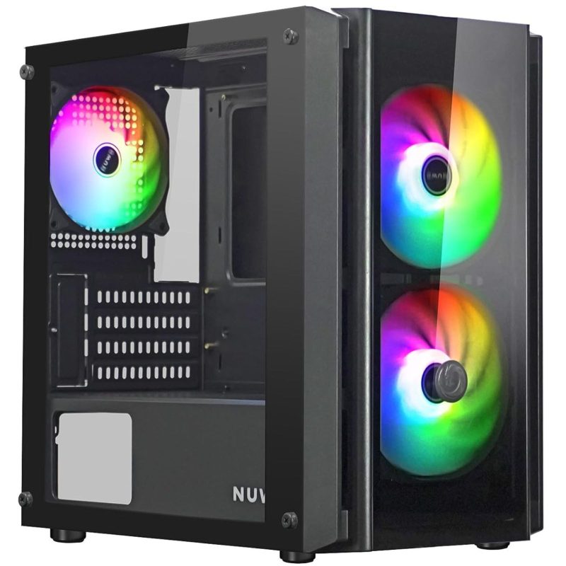 Nuwo Blitz R28 Case Micro-ATX Nero 3 Ventole RGB Rainbow Nuwo Blitz R28 Case Micro-ATX Nero 3 Ventole RGB Rainbow
