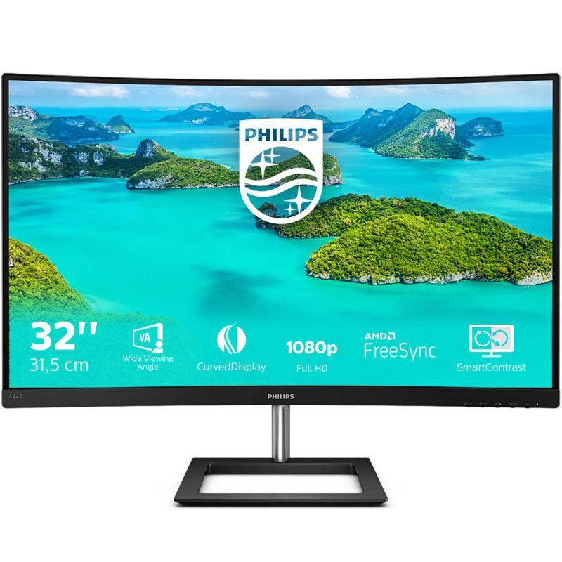 Philips E Line 322E1C/00 LED Monitor Curvo 32" (31.5") Full HD Nero Philips E Line 322E1C/00 LED Monitor Curvo 32" (31.5") Full HD Nero