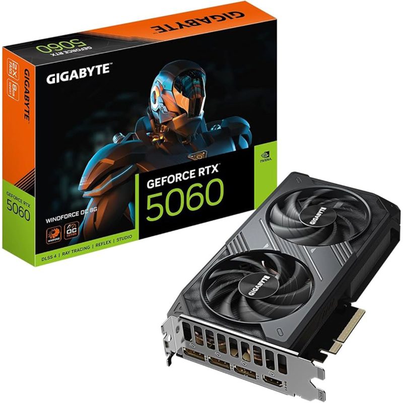 Scheda Video Gigabyte Nvidia GeForce RTX 5060 8GB GDDR7 Windforce OC GV-N5060WF2OC-8GD Scheda Video Gigabyte Nvidia GeForce RTX 5060 8GB GDDR7 Windforce OC GV-N5060WF2OC-8GD