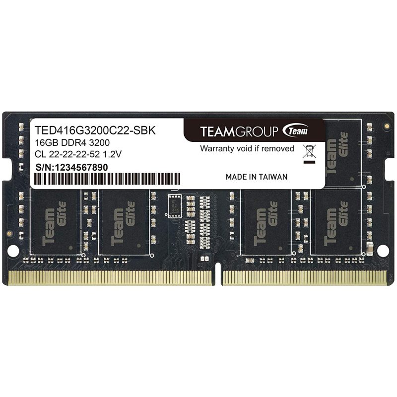 Team Group Memoria RAM DDR4 16GB SODIMM 3200 Mhz TED416G3200C22-S01 Team Group Memoria RAM DDR4 16GB SODIMM 3200 Mhz TED416G3200C22-S01
