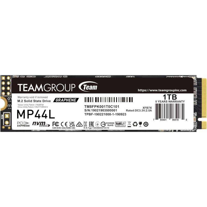 Team Group SSD 1TB MP44L M.2 NVMe PCIe Gen 4.0