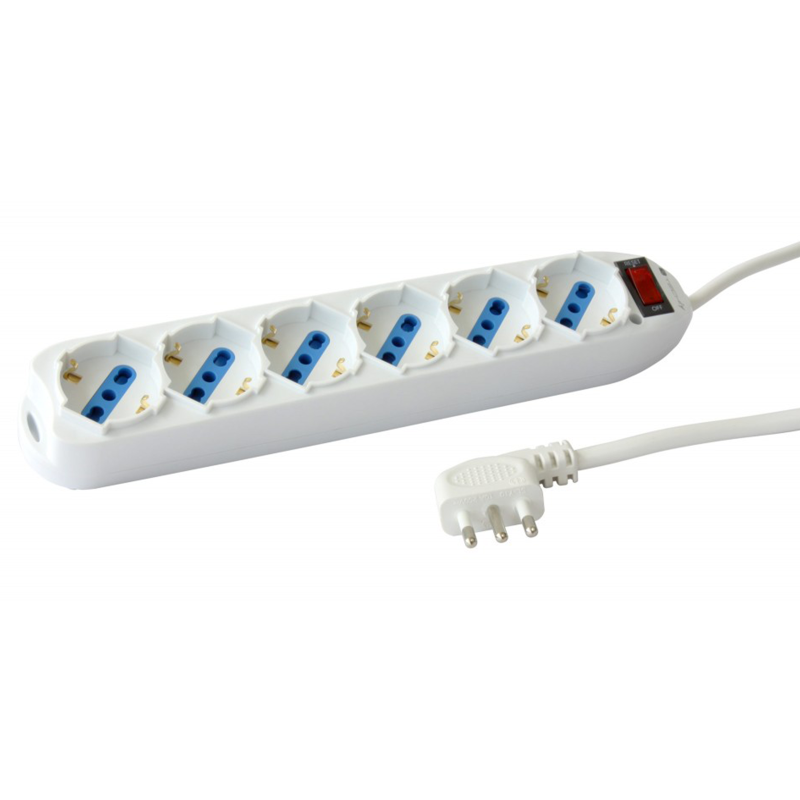 Techly IUPS-PCP-16BKP Ciabatta Elettrica Multipresa 6 Prese