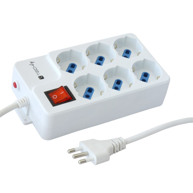Techly IUPS-PCP-44A Ciabatta Elettrica Multipresa 6 Prese Techly IUPS-PCP-44A Ciabatta Elettrica Multipresa 6 Prese