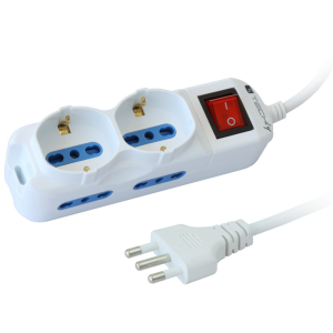 Techly IUPS-PCP-4I2S-INT Ciabatta Elettrica Multipresa 4 Prese