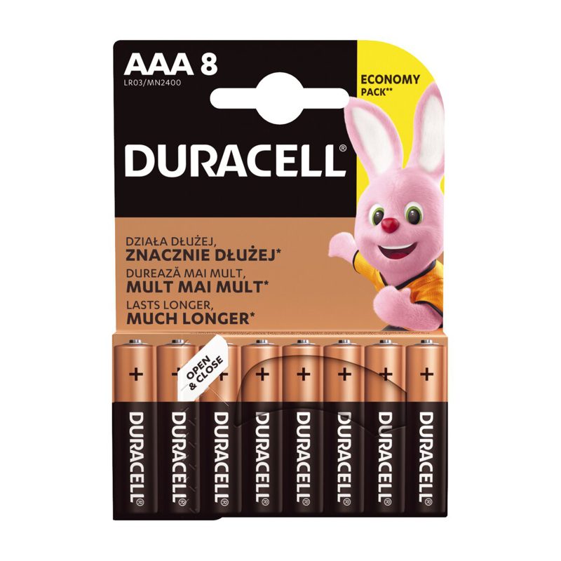 Duracell Alkaline 8 Batterie AAA Ministilo LR03 1.5V